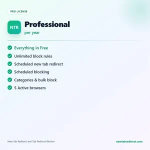 Professional-new tab redirect